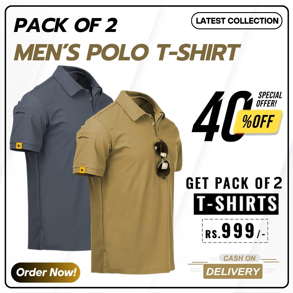 Men's Premium Polo Neck T-Shirts (Pack of 2)