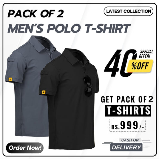 Men's Premium Polo Neck T-Shirts (Pack of 2)