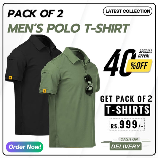 Men's Premium Polo Neck T-Shirts (Pack of 2)