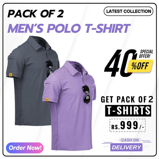 Men's Premium Polo Neck T-Shirts (Pack of 2)