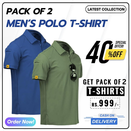 Men's Premium Polo Neck T-Shirts (Pack of 2)