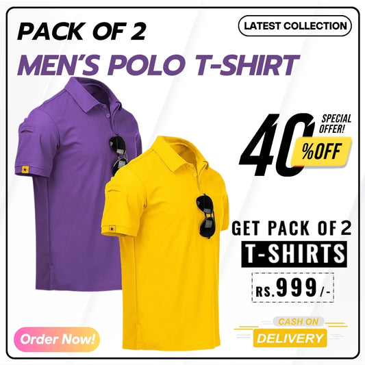 Men's Premium Polo Neck T-Shirts (Pack of 2)