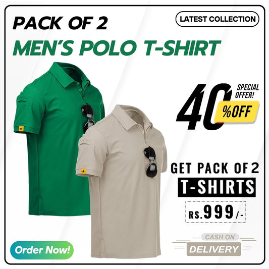 Men's Premium Polo Neck T-Shirts (Pack of 2)